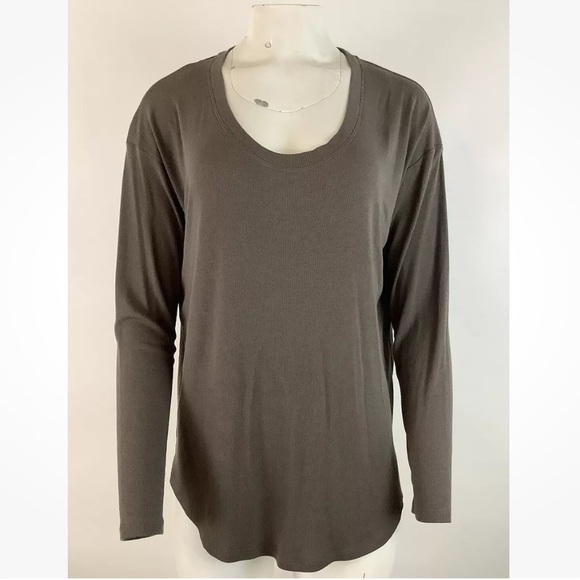 Athleta Tops - NWOT Athleta Sz M Long Sleeve Thermal Tee Green Modal Polyester Pullover